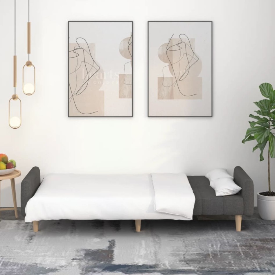 Sofá cama de 2 plazas tela gris