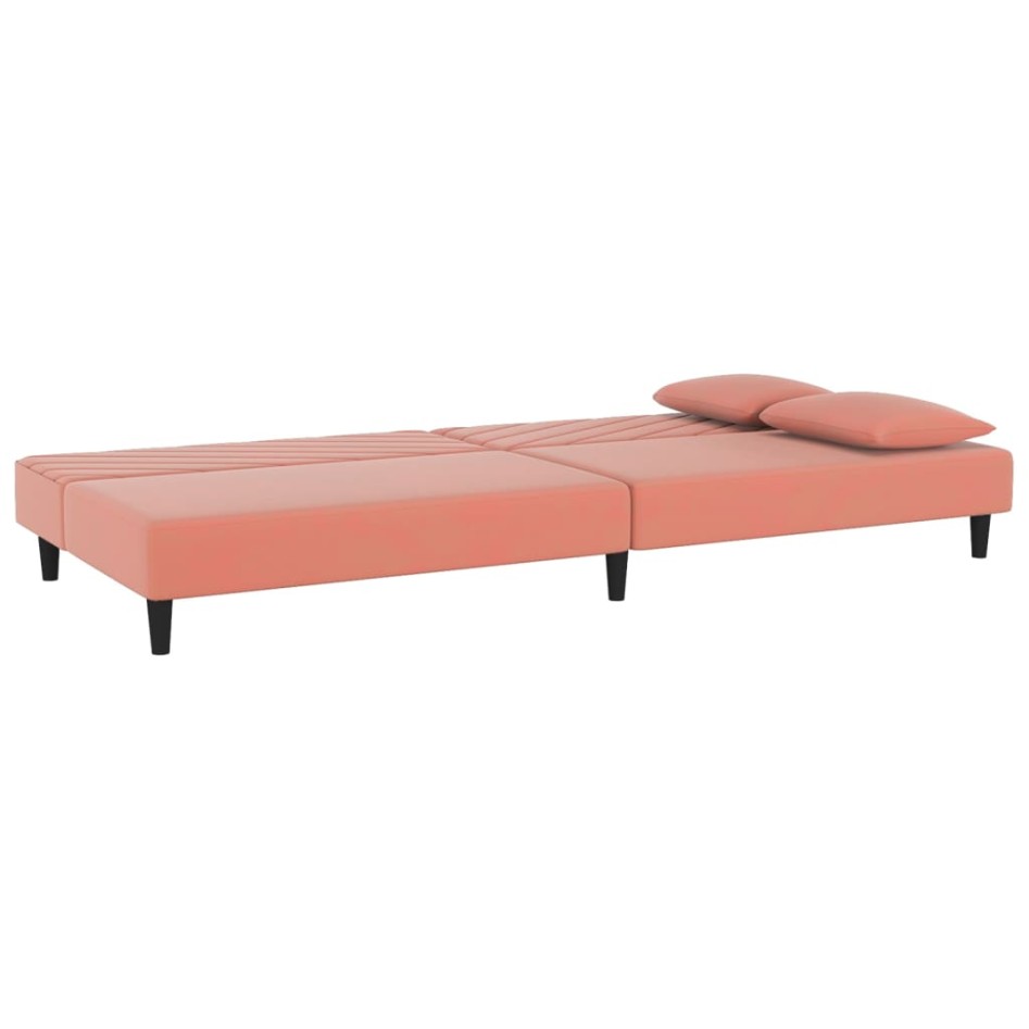 Sofá cama de 2 plazas con dos almohadas terciopelo