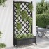 Jardinera con enrejado y ruedas madera maciza de abeto