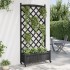 Jardinera con enrejado y ruedas madera maciza de abeto