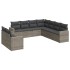 Set de muebles de jardín 9 pzas y cojines ratán sintético
