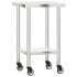 Mesa de trabajo de cocina con ruedas acero inox 55x55x85