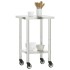 Mesa de trabajo de cocina con ruedas acero inox 55x55x85