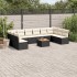 Set de sofás de jardín 11 pzas y cojines ratán sintético