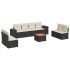 Set de sofás de jardín 8 piezas y cojines ratán sintético