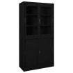 Armario de oficina con puerta corredera acero negro 90x40x180cm