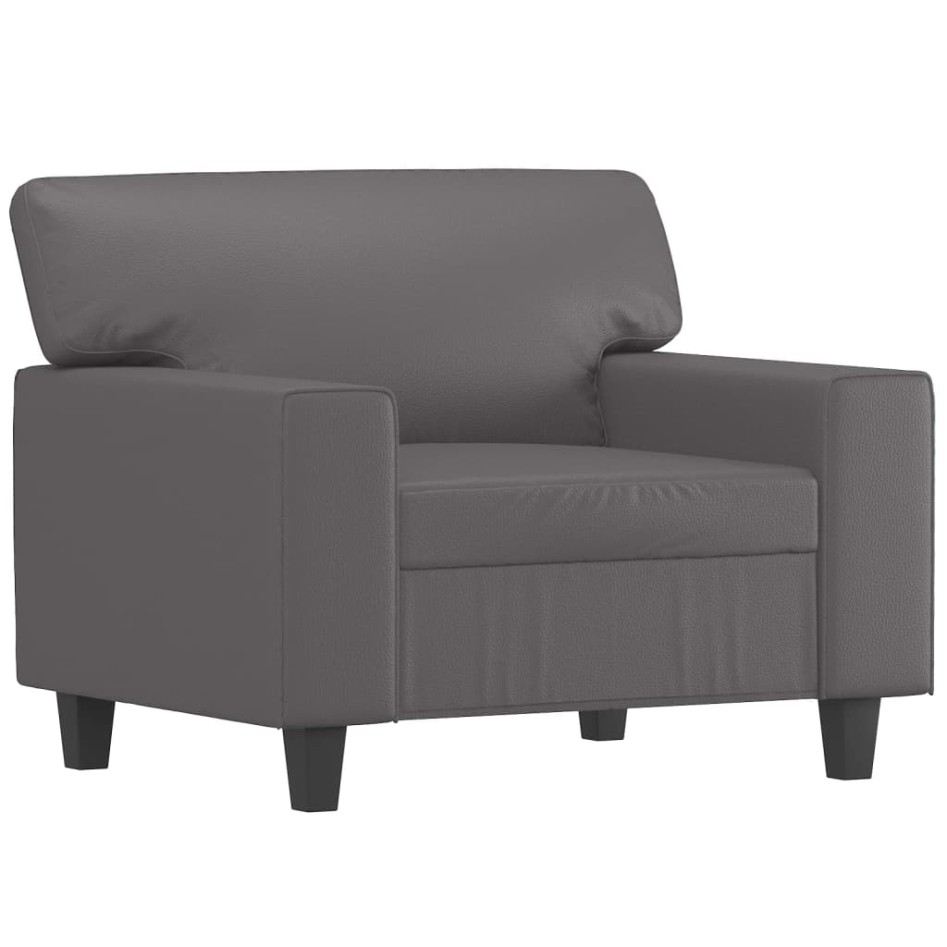 Sillón cuero sintético gris 60