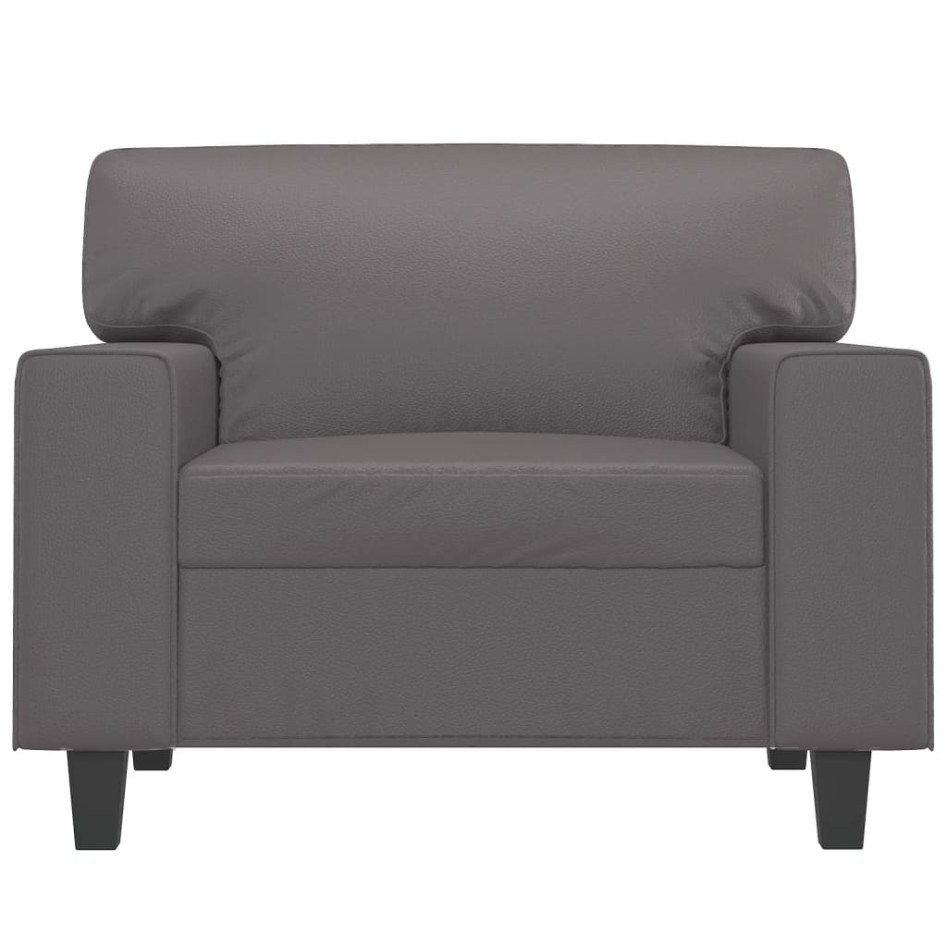 Sillón cuero sintético gris 60