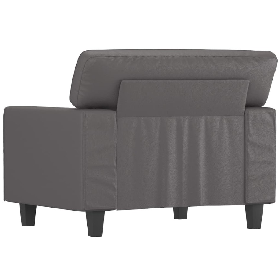 Sillón cuero sintético gris 60