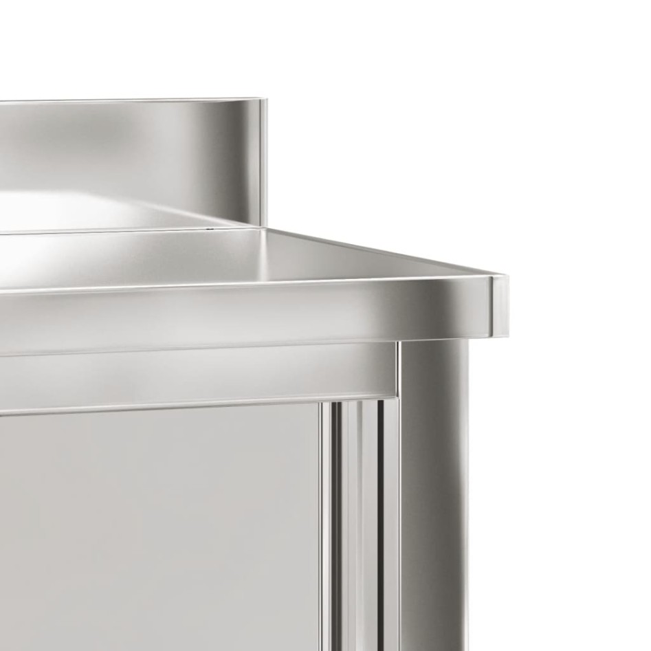 Mesa de trabajo de cocina puertas correderas acero