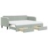 Sofá cama nido con cajones terciopelo gris claro 90x200