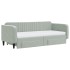 Sofá cama nido con cajones terciopelo gris claro 90x200