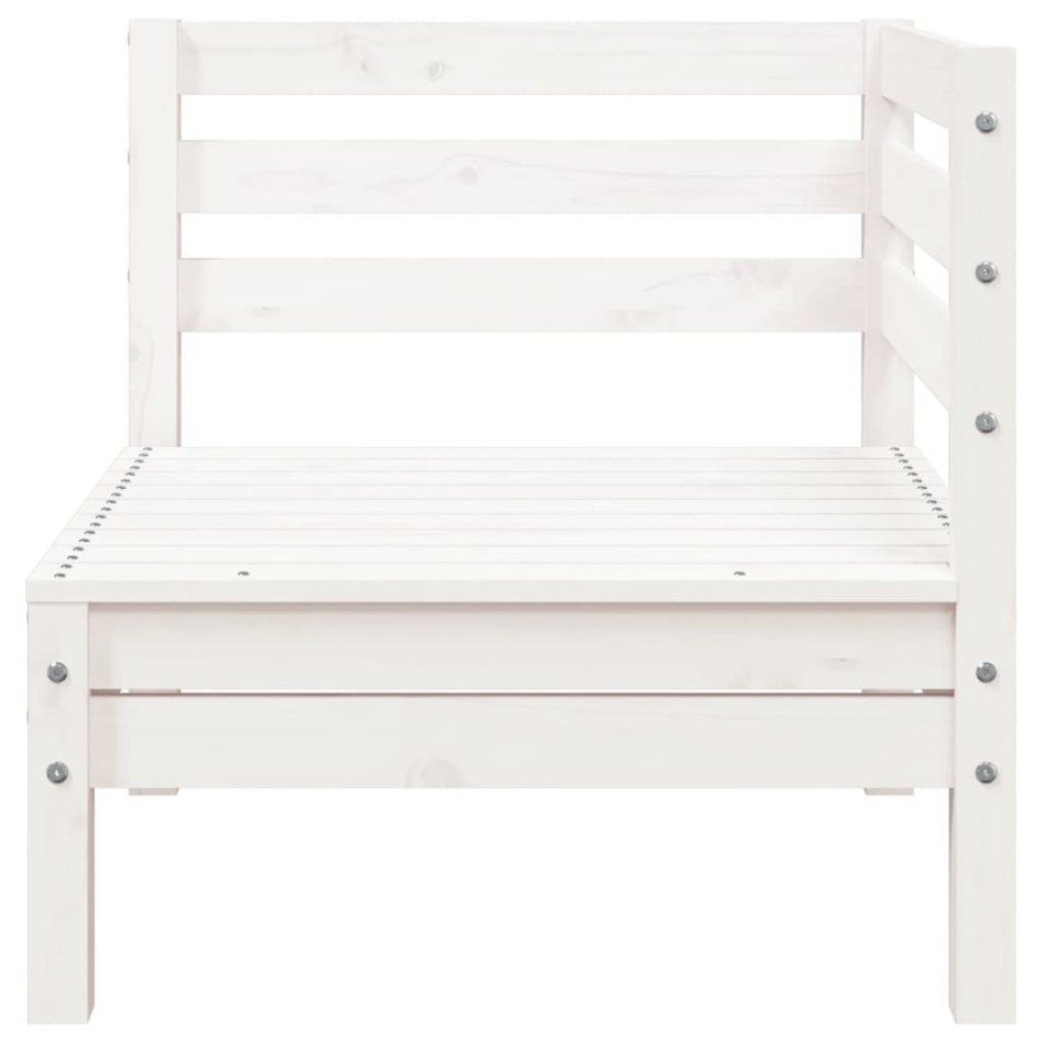 Sofá de jardín de 3 plazas con reposapiés madera de pino