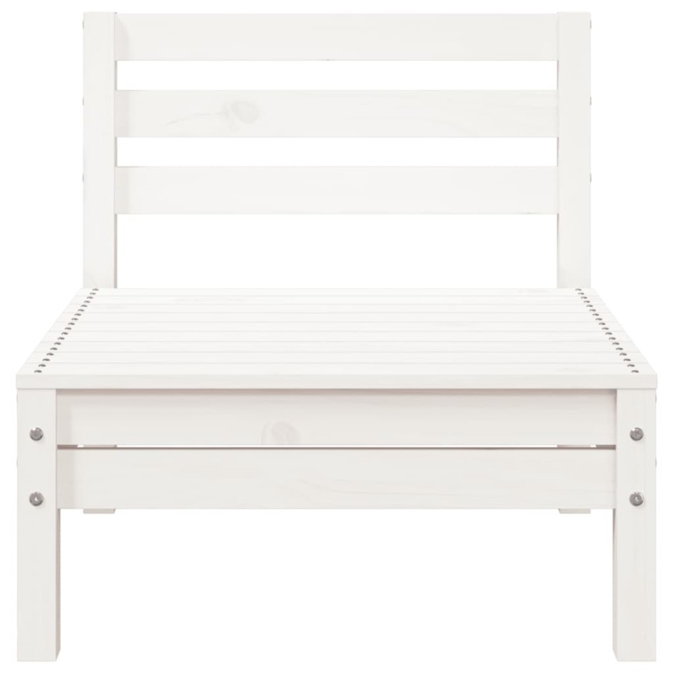 Sofá de jardín de 3 plazas con reposapiés madera de pino