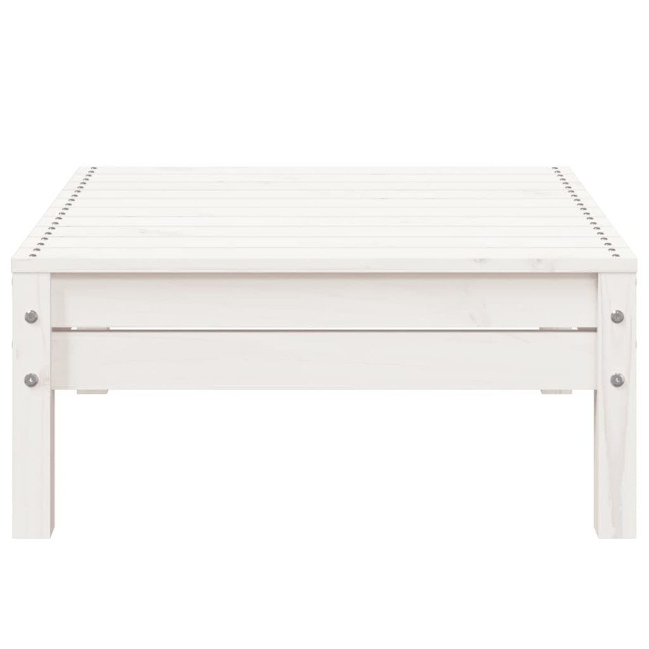 Sofá de jardín de 3 plazas con reposapiés madera de pino