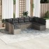 Set de muebles de jardín 9 pzas y cojines ratán sintético