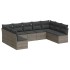 Set de muebles de jardín 9 pzas y cojines ratán sintético
