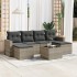Set de sofás de jardín 7 pzas con cojines ratán PE gris