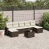Set sofás de jardín 8 piezas y cojines ratán sintético