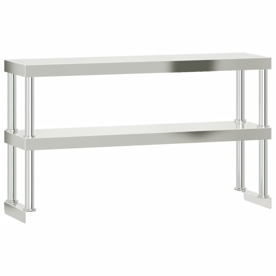 Mesa de trabajo para cocina con estante acero inox
