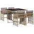Set comedor de jardín 5 pzas con cojines ratán sintético
