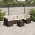 Set sofás de jardín 8 piezas y cojines ratán sintético