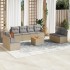 Set de sofás de jardín 9 pzas con cojines ratán sintético