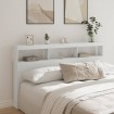Cabecero de cama con LED blanco 180x17x102 cm