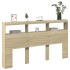 Cabecero de cama con LED roble Sonoma 180x17x102