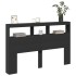Cabecero de cama con LED negro 160x17x102