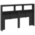 Cabecero de cama con LED negro 160x17x102