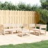 Juego de sofás de jardín 5 piezas madera maciza de