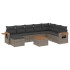 Set de muebles de jardín 9 pzas y cojines ratán sintético