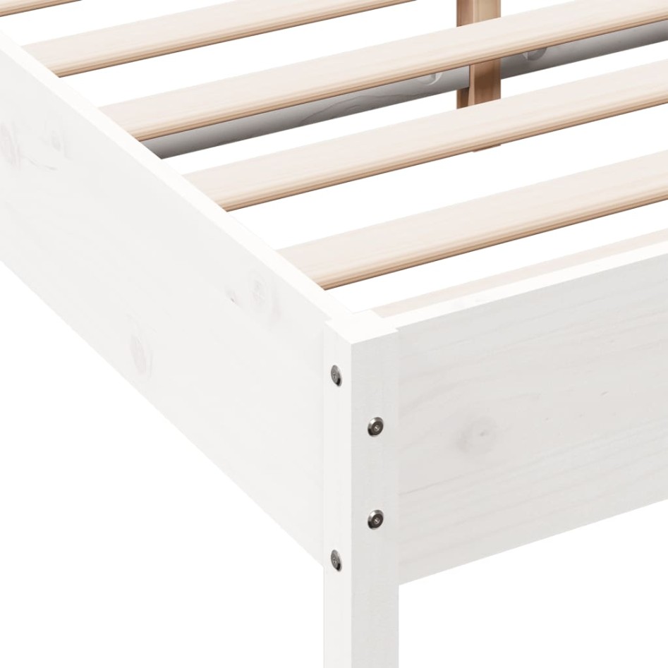 Estructura de cama sin colchón madera de pino blanca 120x200