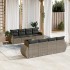 Set de muebles de jardín 9 pzas y cojines ratán sintético