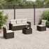 Set sofás de jardín 6 piezas y cojines ratán sintético