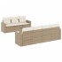 Juego de sofás de jardín con cojines beige 8 pzas ratán