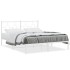Estructura cama sin colchón con cabecero metal blanco