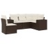 Set comedor de jardín 5 piezas y cojines ratán sintético