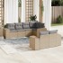 Set sofás de jardín 7 piezas y cojines ratán sintético