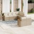 Set sofás de jardín 7 piezas y cojines ratán sintético