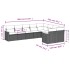 Set de muebles de jardín 9 pzas y cojines ratán sintético