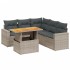 Set de muebles de jardín 6 pzas y cojines ratán sintético