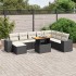 Set de sofás de jardín 8 piezas y cojines ratán sintético