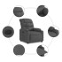 Sillón reclinable de tela gris