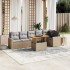 Set sofás de jardín 7 piezas y cojines ratán sintético