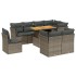 Set de muebles de jardín 9 pzas y cojines ratán sintético