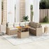 Set sofás de jardín 7 piezas y cojines ratán sintético