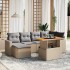 Set sofás de jardín 7 piezas y cojines ratán sintético