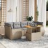 Set sofás de jardín 7 piezas y cojines ratán sintético